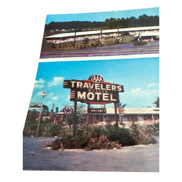 Vintage AAA Travelers Modern Motel Postcard Savannah GA Helen OBrien 70s Unused - Picture 2 of 5